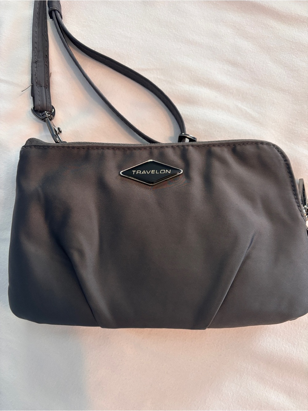 Travelon Charcoal Gray Crossbody Bag / Clutch - Sleek Everyday Carry